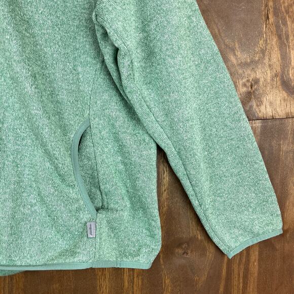 Eddie Bauer Womens Sweatshirt Green Radiator Fleece Snap Mock Neck XL - Picture 5 of 13